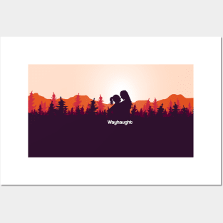 WayHaught Forest Sunset Posters and Art